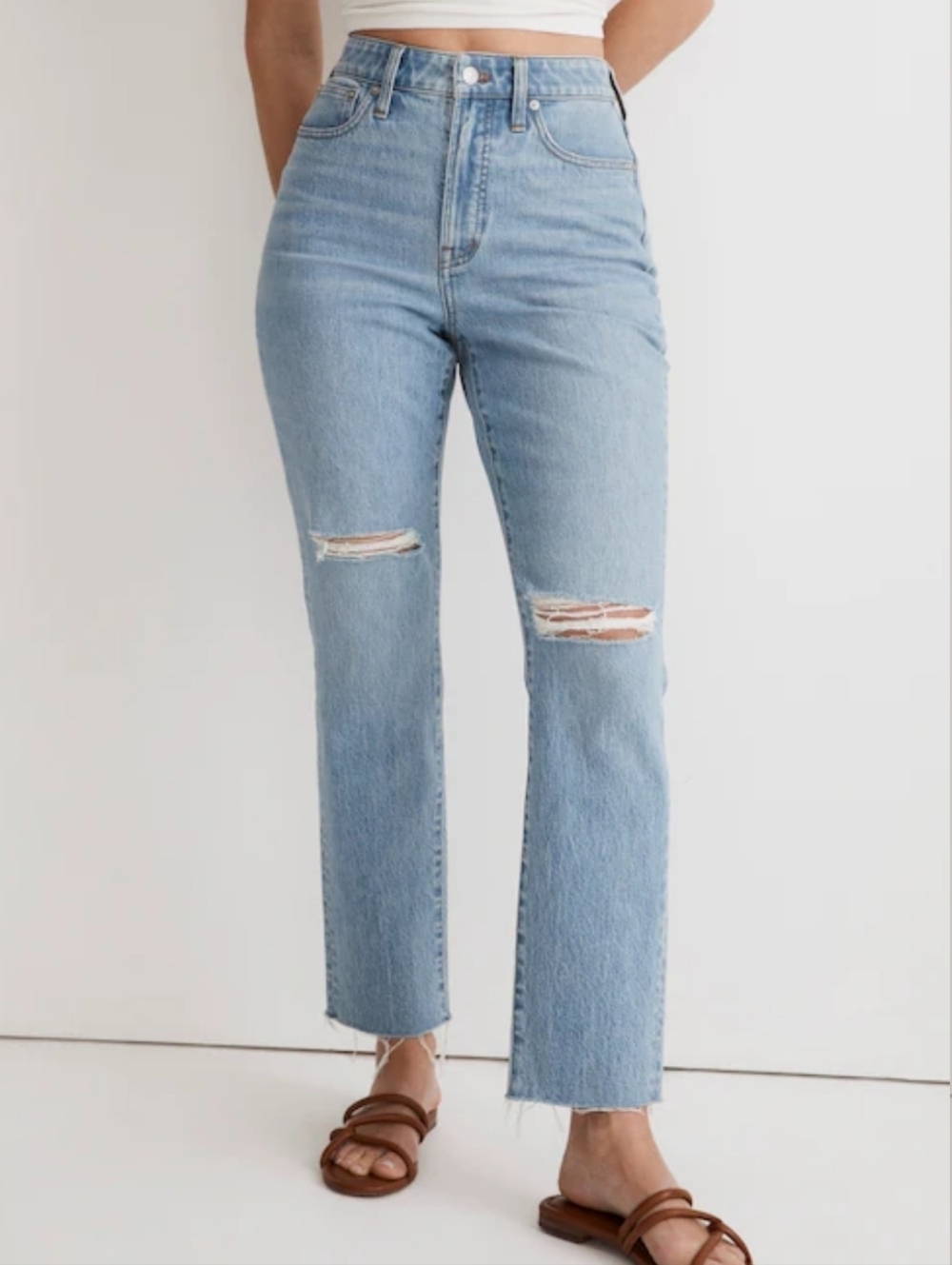 NWT Madewell The Curvy Perfect Vintage Jean Comfort Stretch High Rise Raw Hem